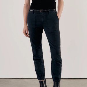 Nili Lotan Cropped French Military Pant in Carbon Gray